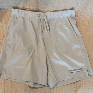 abercrombie kids light gray drawstring athletic shorts